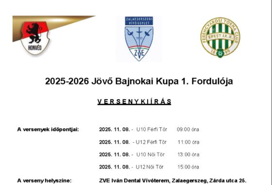 2025-2026 Jövő Bajnokai Kupa 1. Fordulója 2025-2026 Jövő Bajnokai Kupa 1. Fordulója