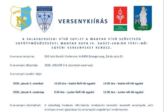 Magyar Kupa IV. Kadet - Junior Férfi-Női Egyéni verseny Magyar Kupa IV. Kadet - Junior Férfi-Női Egyéni verseny
